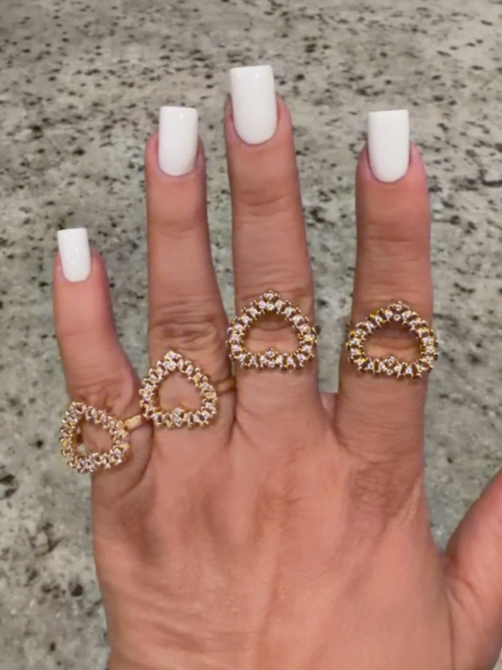 18 Karat Gold Plated Icy Heart Rolex Ring